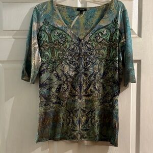 Artisan Green and Blue Women's Top